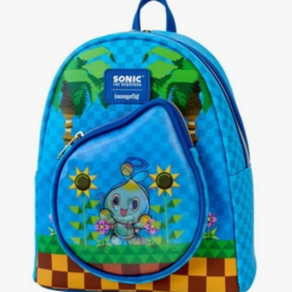 NWT Loungefly Sonic the Hedgehog Chaos Garden Lenticular Mini Backpack